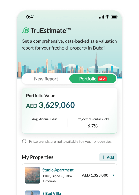 Portfolio with properties added